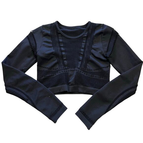 Nova Sport Black Fitted Leggings Long Sleeve Top Athletic Workout Set S/M - Picture 2 of 7